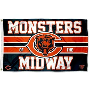 Wholesale NFL Flags Hot Sell High Quality Polyester Super Bowl Football Teams Custom 3x5ft Chicago Bears Flags