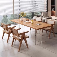 Hochwertige Display-Möbel Holz Tischplatte Acryl Bein unterstützt Esszimmer Wohnzimmer Tisch