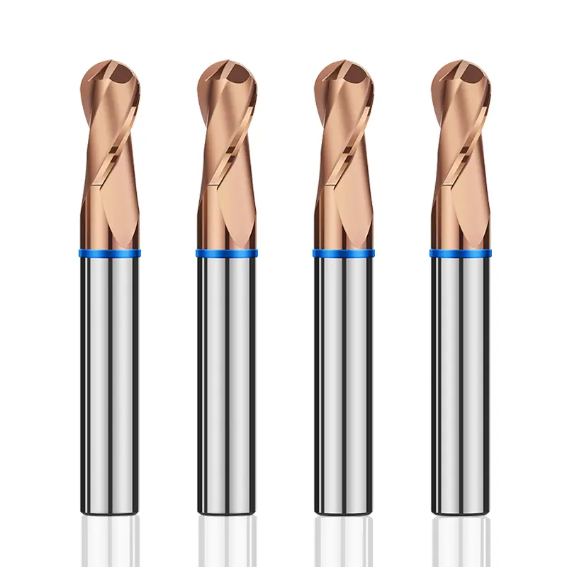 Azzkor Far bring TGB Hochwertiger Kugel fräser Großhandel 2 Nuten HRC58 Wolfram stahl Kugel fräser R1.0-10.0
