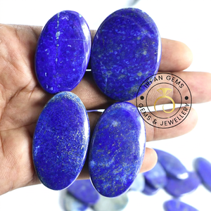 Venta al por mayor de cabujones ovalados de lapislázuli natural IRFAN GEMS - Tamaños personalizados, gemas azules pulidas con juego de color/efecto fuego para joyería - Product Image 6