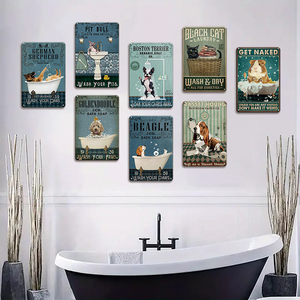 Bán buôn cổ điển 20*30cm động vật kim loại dấu hiệu Retro Cat Dog Bee tin tấm cho trang trí cửa hàng nhà - Product Image 5