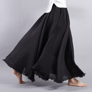 <span class=keywords><strong>Jupe</strong></span> mi-longue en coton et lin de haute qualité, taille élastique, <span class=keywords><strong>jupe</strong></span> en <span class=keywords><strong>Tulle</strong></span> plissée pour femmes - Product Image 4