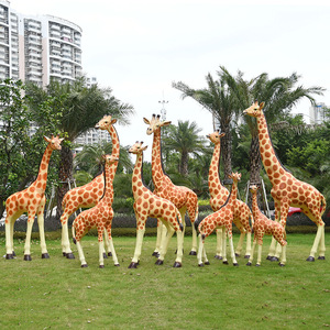 Sculpture de girafe grandeur nature en résine et fibre de verre, œuvre d'art animale, décoration extérieure pour la maison et le jardin - Product Image 6