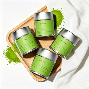 Lata de Matcha Ecológica de Hojalata con Doble Tapa Lacada, Hermética, de Grado Alimenticio, para Almacenamiento de Té en Hojas Sueltas o en Polvo, Reciclable - Product Image 2