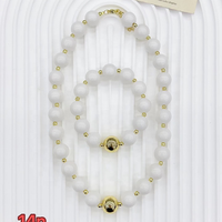 Collier de perles rondes en acrylique CH-LAN2156, coloré, 14N, joli collier jaune en acrylique, vente en gros pour femmes