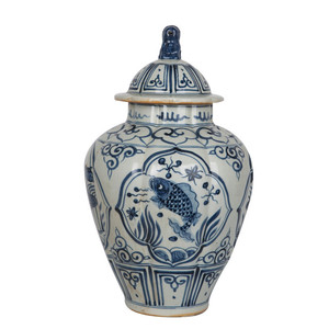 Vaso in Porcellana Blu e Bianca con Motivi Floreali <span class=keywords><strong>di</strong></span> Jingdezhen, Dipinto a <span class=keywords><strong>Mano</strong></span>, Decorazione per la Casa - Product Image 6