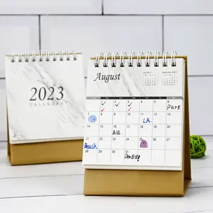 Custom 2023 Small Size Spiral Binding Daily Desk Tent Calendars Perpetual Calendar