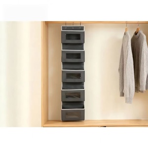 Wall Mounted Hanging Closet Organizer 31x15.5x85cm 5-Tier Non-Woven <b>Fabric</b> <b>Storage</b> Baskets <b>for</b> Behind Door or Wall Use - Product Image 6
