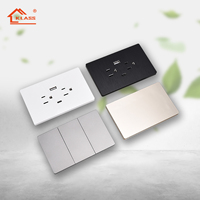 Interruptor de pared eléctrico KLASS US 118 tipo 250V 1/2/3/4 Gang plástico cepillado Fácil instalación 3 vías 20A interruptor para uso doméstico