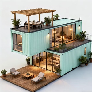 Casa Prefabricada de Contenedores con Invernadero Adosado, Panel de Pared de WPC para una Vida Moderna - Product Image 3