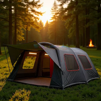 Tente de camping gonflable facile à installer, imperméable et coupe-vent, pour toutes les saisons, tente d'air en Oxford pour l'extérieur, avec fenêtres et portes en maille