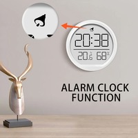 Horloge de table numérique intelligente avec affichage de la date, de l'heure, de la température et de l'humidité, et alarme pour la maison, la cuisine, la chambre à coucher, utilisation en intérieur