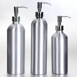30ml 80ml 250ml 750ml 12oz bouteille d'essence de lotion en métal rechargeable bouteille de pompe cosmétique personnalisée bouteille en aluminium 500ml pour shampooing