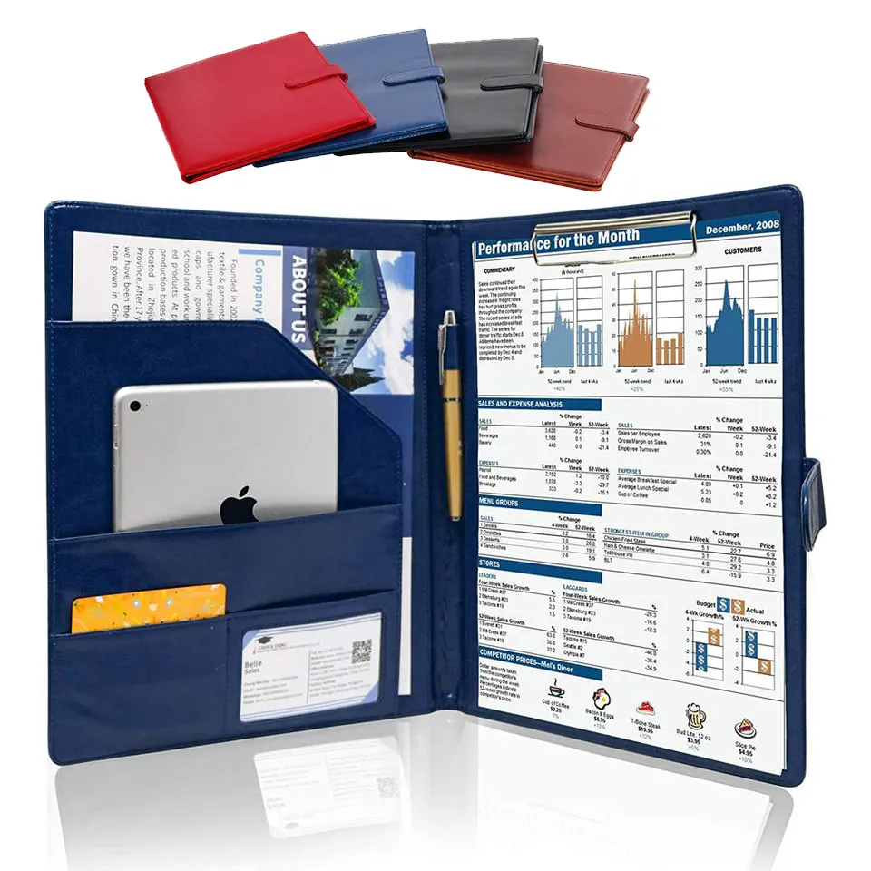2023 PU Leather Travel Document Folder Business Office Stationery Executive Portfolio Folder