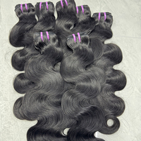 Extensions de cheveux humains Remy 15A, lisses, vierges vietnamiens, tissage rapide, double trame, pleine épaisseur, noir naturel