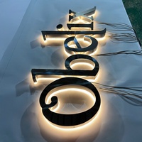 Enseigne électronique personnalisée enseigne extérieure de magasin enseigne murale lumineuse en acrylique enseigne avec logo rétro-éclairé 3d led lettre