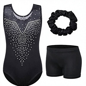 Maillot de Gimnasia Rítmica sin Tirantes con Pedrería, Económico, Transpirable, Ligero y Elegante, Conjuntos de Maillot Artístico para Niñas - Product Image 3