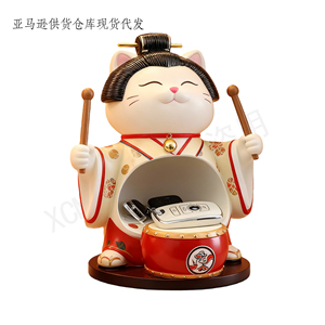 Bol <span class=keywords><strong>de</strong></span> rangement Pipa Cat <span class=keywords><strong>de</strong></span> style chinois traditionnel - Statue figurine personnalisée pour entrée et bureau, idéal pour organiser clés et pièces <span class=keywords><strong>de</strong></span> monnaie - Product Image 4