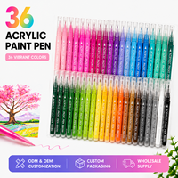 Stylo acrylique neutre 0,5 mm, séchage rapide, imperméable, logo personnalisé, OEM, fournitures scolaires et de bureau, fabricant de marqueurs acryliques pour toile et tissu