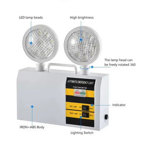 LED <b>Emergency</b> <b>Light</b> 2 X 8W Dual Head AC 85-265V White <b>Light</b> Plastic Body 3 Hour Backup With Self Diagnostics - Product Image 5