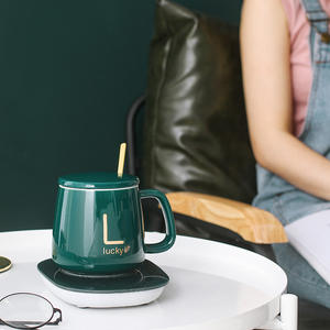 Sıcak satış sıcaklık kontrolü 55 derece akıllı isıtmalı seramik kahve fincanı kupa elektrikli şarj kupa ısıtıcı kaşık ile - Product Image 5