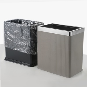 Cubo de Basura Delgado de Lujo en Cuero y Metal, 2.6 Galones/10L, con Tapa Abierta, Resistente al Fuego, a Prueba de Fugas y Ecológico, FRINS - Product Image 2