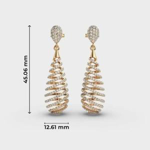Boucles d'oreilles clous en diamant de laboratoire rond 2 carats, plaqué or 14 carats, motif floral celtique, élégantes, pour mariée, mariage, bijoux fins, cadeau pour elle - Product Image 6