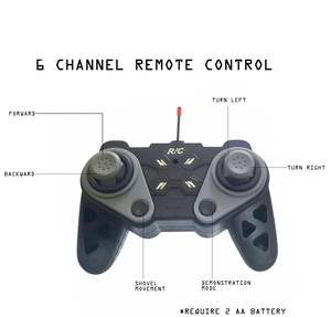 Excavatrice <span class=keywords><strong>jouet</strong></span> RC <span class=keywords><strong>JCB</strong></span> avec chariot 1:22 6Ch Véhicule de chantier télécommandé avec lumière et rotation à 360° °   Pelle rotative, camion pelle - Product Image 3