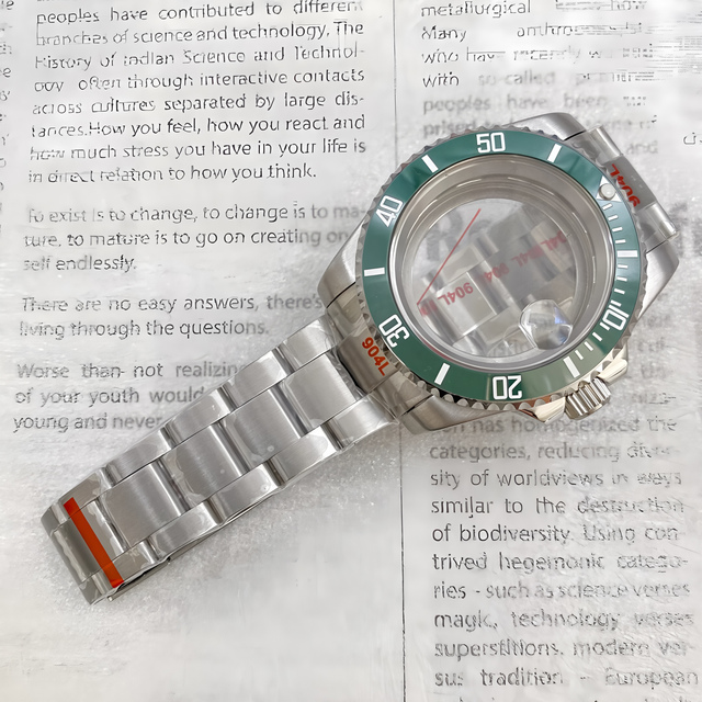 OEM ODM 40mm 316L Stainless Steel Waterproof Watch Case with Sapphire Glass & Ceramic Bezel Fit NH35/NH34 Movement