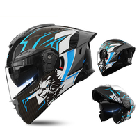 Casque Moto Flip-Up ABS pour Hommes, Femmes et Adultes – Casque de Sécurité Moto avec Double Visière – Casque de Motocross – Casque Moto – Casco de Moto