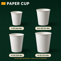 Gobelets à café en papier blanc jetables Premium Fit pour préparation de repas, 100 pièces, 10,5 oz, épaissis, durables, style simple, pour boissons chaudes, vente en gros pour fêtes