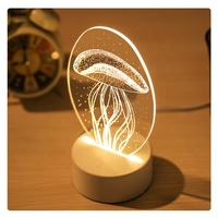 Décorations de Noël 3d illusion led lampe acrylique veilleuse