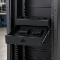 Support coulissant en tôle avec trous de connexion et fentes de ventilation, revêtement poudré, OEM/ODM pour rack audio