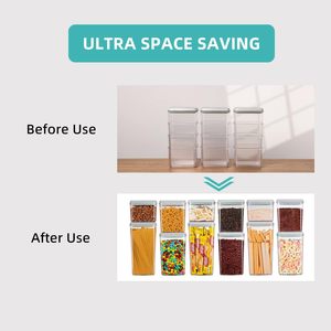 Kitchen Food Storage Container Clear Plastic Canister Set <b>Noodle</b> <b>Box</b> Multi Grain Storage Tank Transparent Sealed Cans Jar - Product Image 2
