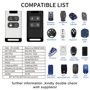 433Mhz cửa nhà để xe mở nhân bản 4 nút nhựa Key Fob Xe Cửa nhà để xe cửa <span class=keywords><strong>duplicator</strong></span> thay thế chìa khóa - Product Image 4