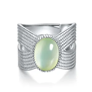 奢华时尚925纯银钻石订婚婚礼银女孩戒指新设计