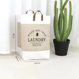 Sac à linge en coton, fourre-tout réutilisable pour vêtements sales, organisateur de rangement pour la maison, la chambre et la buanderie, pour un tri pratique - Product Image 6