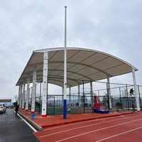 Structure de toit tendue personnalisée HUIMING pour terrain de padel, en membrane architecturale, résistante au feu, écologique, en PVDF