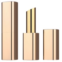 Tube à lèvres de luxe en aluminium biseauté, conteneur carré vide en métal de 12,1 mm et 12,7 mm pour emballage cosmétique