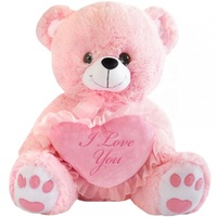 Ours en peluche personnalisé pour la saint valentin, peluche, blanc et doux, avec cœur rouge, cm