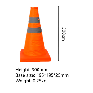 30: مخروط أمان مروري قابل للسحبً ومقاوم للماء قابل للسحبً ، مرفق حركة مرور عاكس ضوء ليد قابل للطي - Product Image 6
