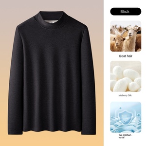 Camiseta de cuello redondo para <span class=keywords><strong>hombre</strong></span>, otoño-invierno 2025, forro polar, <span class=keywords><strong>manga</strong></span> <span class=keywords><strong>larga</strong></span>, antipilling, corte regular, color liso, 280g, tejido de punto, estampado digital, en blanco. - Product Image 1