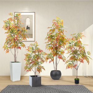 Plante Artificielle Végétale Prête à l'emploi (RTS) en Bois Laqué, Arbre de Simulation pour Mariage, Mur Végétal Vertical, <span class=keywords><strong>Sol</strong></span>, Écologique, Bionique, Intérieur, Maison - Product Image 1