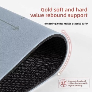 Tapis de yoga extra-large antidérapant en polyuréthane givré, motif cœur de lotus, longueur 183 cm, épaisseur 5 mm, largeur élargie, sans parfum - Product Image 4