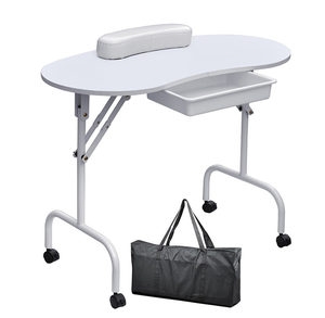 Mesa <span class=keywords><strong>de</strong></span> Manicura Plegable <span class=keywords><strong>de</strong></span> Metal, Mueble <span class=keywords><strong>de</strong></span> Salón <span class=keywords><strong>de</strong></span> Belleza Profesional, Pequeño, Móvil, Económico - Product Image 1