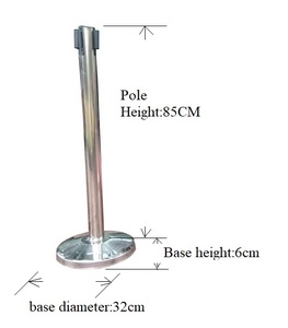 Height 930mm Crowd Control Metal Bollard Stanchion Post Set Retractable Belt <strong>Barrier</strong> Separadores De fila - Product Image 5
