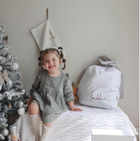 Sacs de Noël personnalisés en toile vierge grande taille avec cordon de serrage, sacs cadeaux réutilisables à double couche