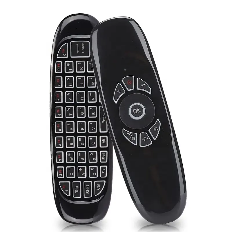 TV pintar/proyektor, Keyboard nirkabel C120 multifungsi Fly Mouse udara kontrol jarak jauh untuk kotak TV/PC/TV pintar/proyektor 2.4G