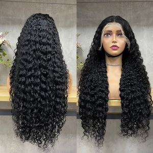 Parrucca Lunga Riccioluta con Frontale in Pizzo, Miscela di Capelli Umani e Sintetici, Nuovo Stile - Product Image 1