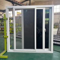Fenêtre coulissante de sécurité en PVC, moderne, noire, double vitrage à l'argon, isolation thermique, Energy Star, pour villa extérieure
